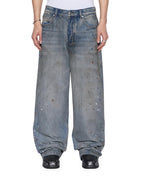 Mens Maxx Workshop Painted Relaxed Denim Jeans - Denim