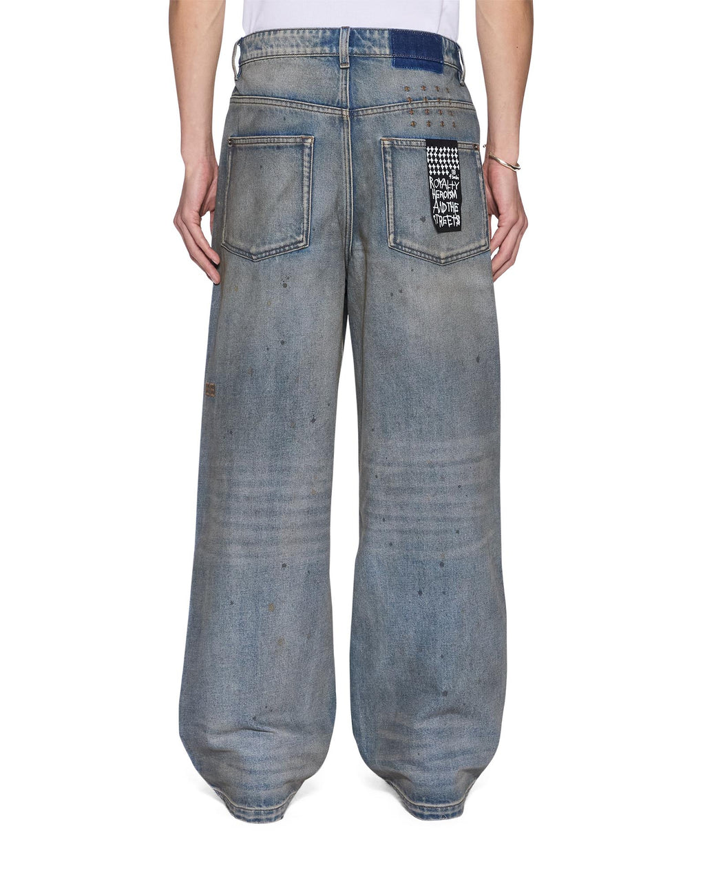 Mens Maxx Workshop Painted Relaxed Denim Jeans - Denim