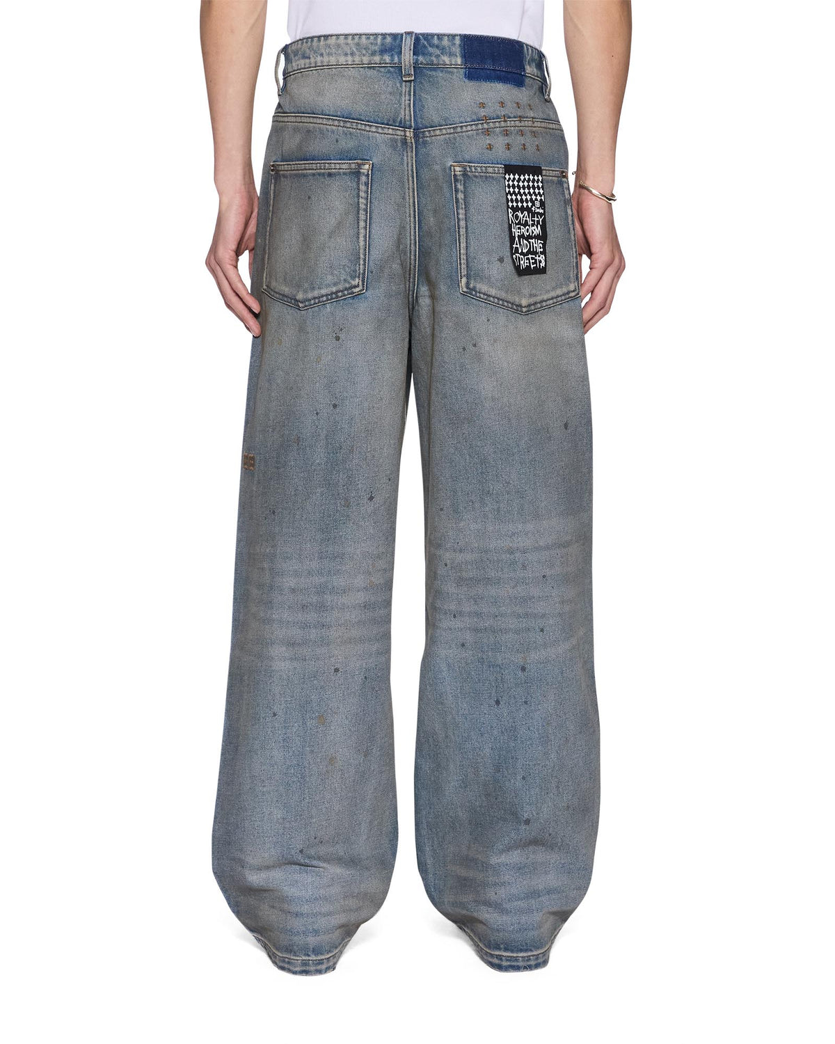 Mens Maxx Workshop Painted Relaxed Denim Jeans - Denim
