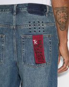 Mens Maxx Zip Trip Baggy Denim Jeans - Denim