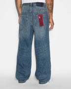 Mens Maxx Zip Trip Baggy Denim Jeans - Denim
