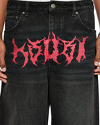 Mens Maxx Sabbath Black Baggy Denim Jeans - Black