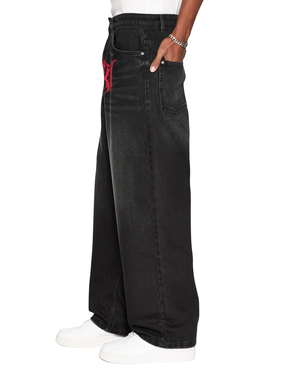 Mens Maxx Sabbath Black Baggy Denim Jeans - Black
