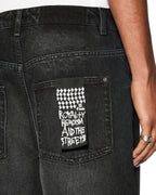 Mens Maxx Sabbath Black Baggy Denim Jeans - Black