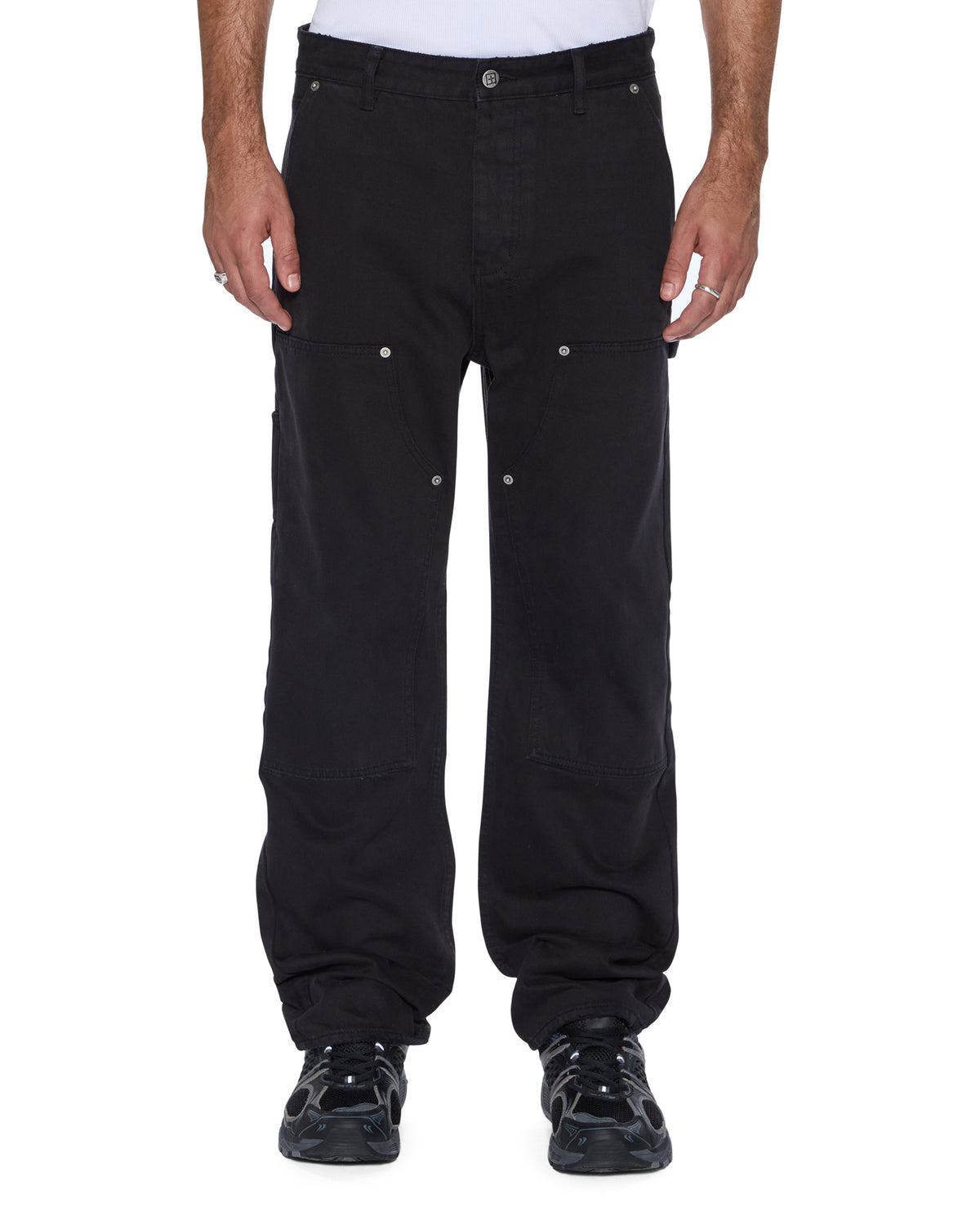 Mens Operator Pant Jasper Black Relaxed Denim Jeans - Black
