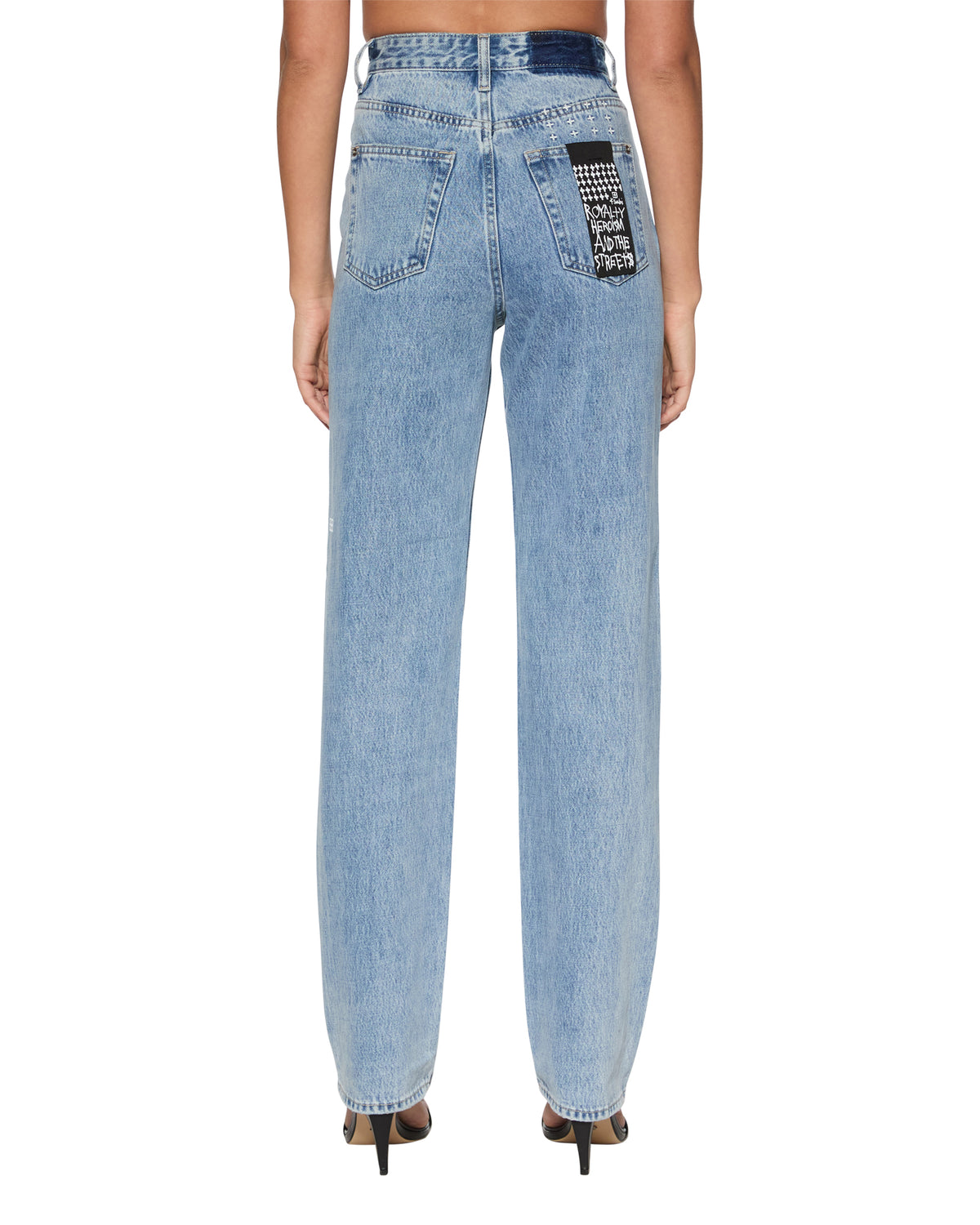 Womens Playback Authentik Trashed Straight Denim Jeans - Denim