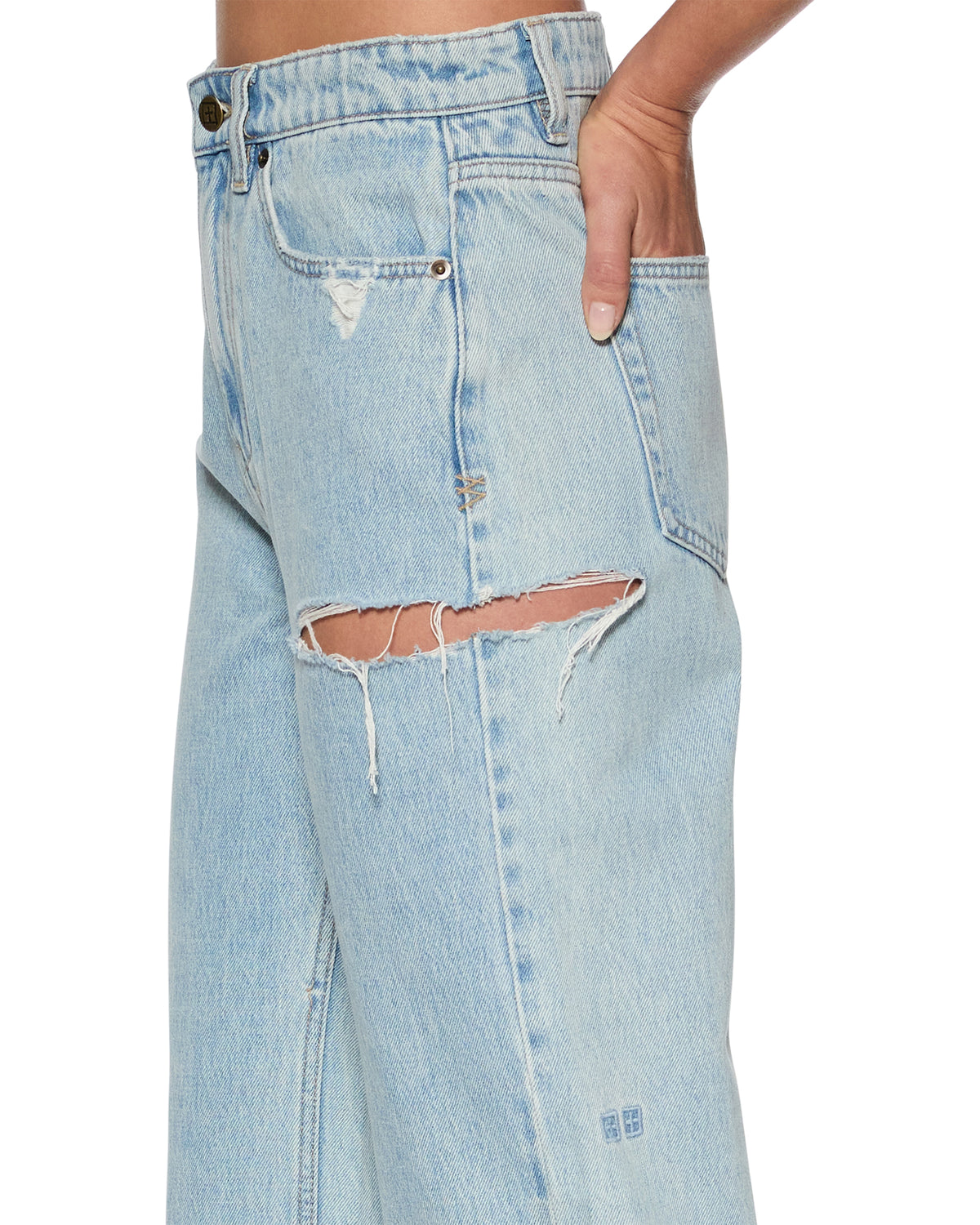 Womens Playback Rollin Kut Out Straight Denim Jeans - Denim