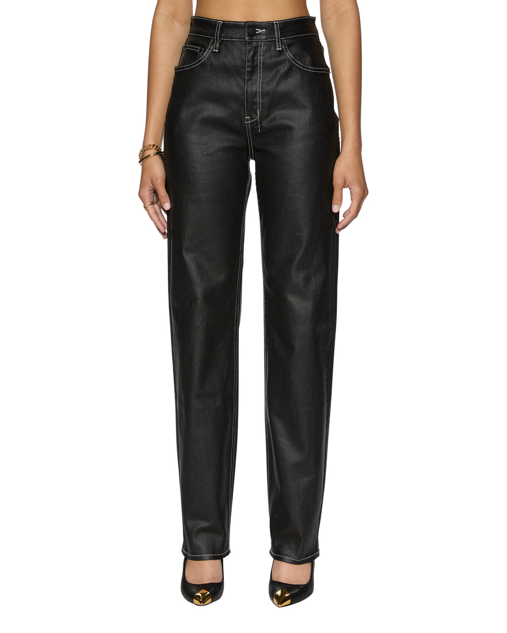Womens Playback Slicker Straight Denim Jeans - Black