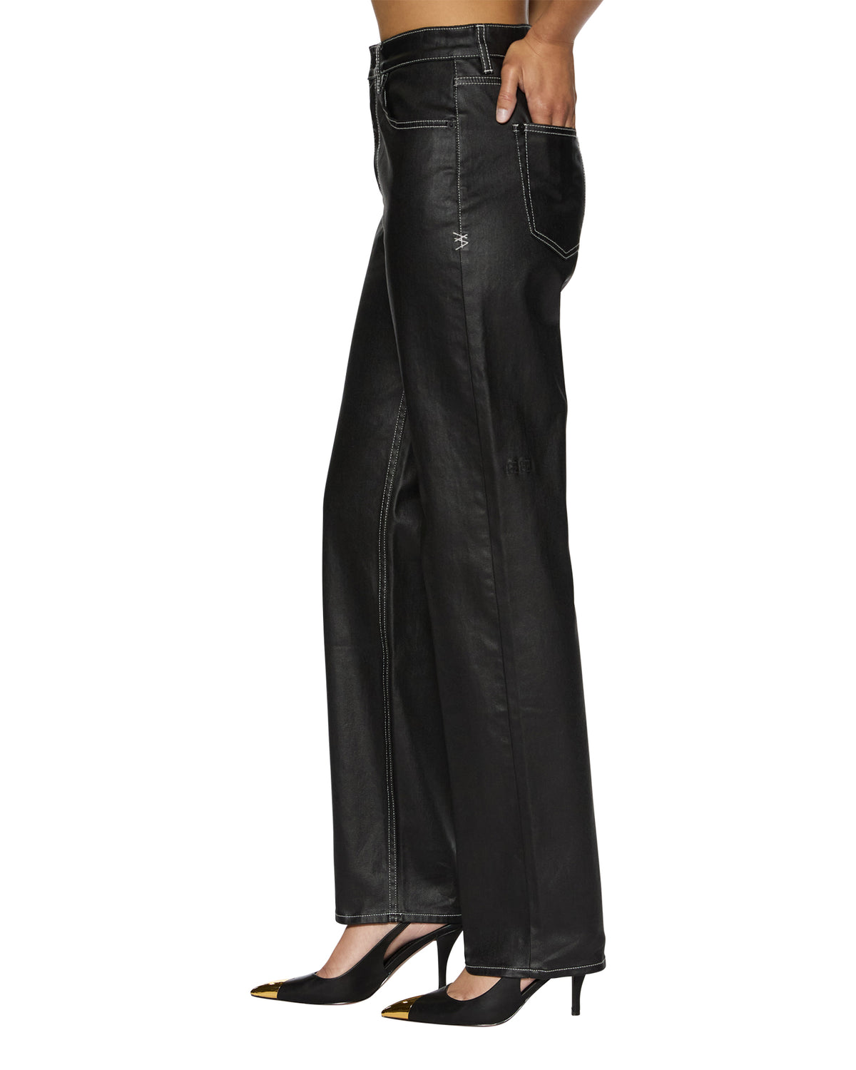 Womens Playback Slicker Straight Denim Jeans - Black