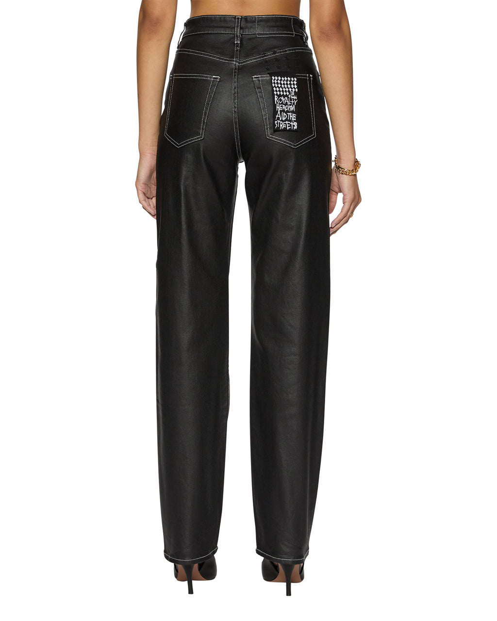 Womens Playback Slicker Straight Denim Jeans - Black