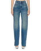WOMENS PLAYBACK TEXAS BLUE STUDDED DENIM JEANS