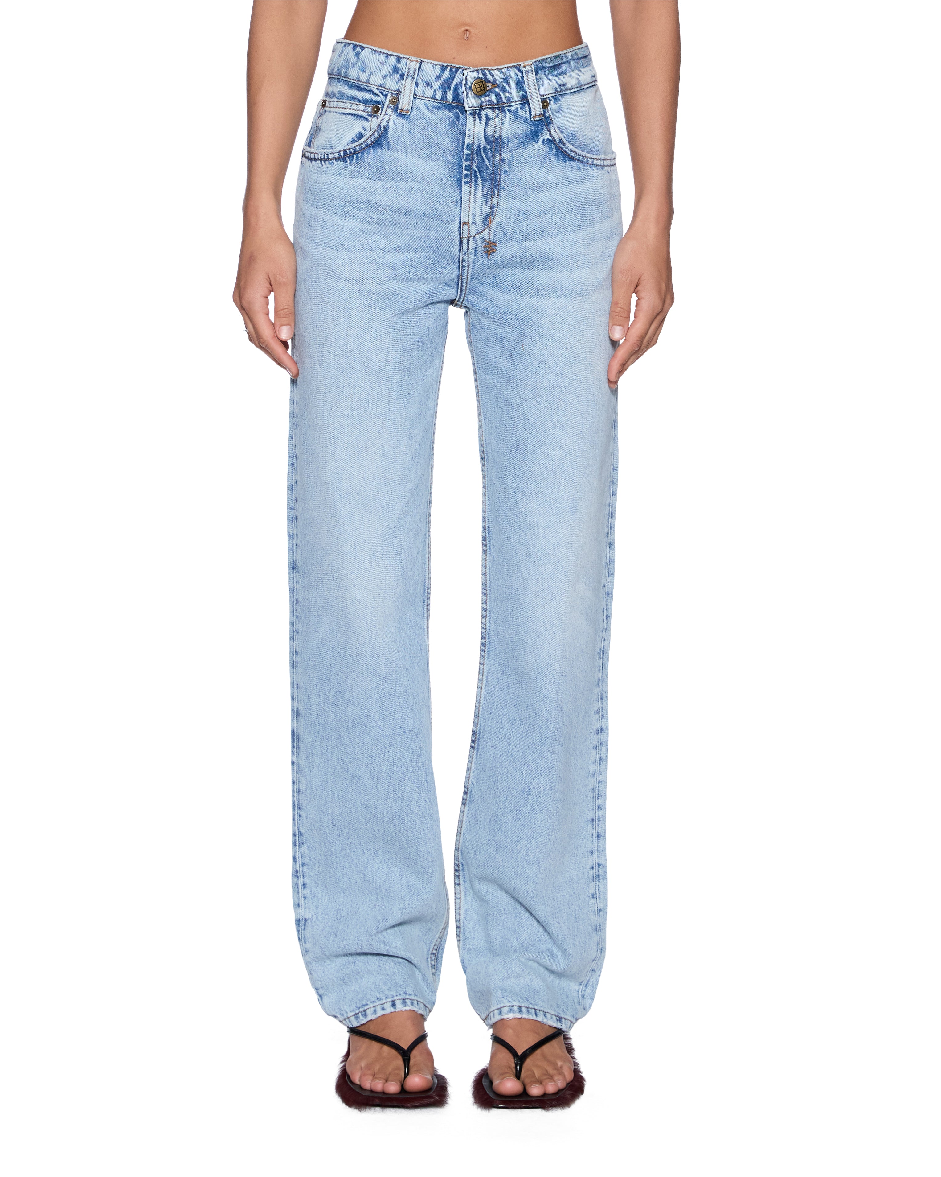 Womens Pinup Jean Flight Blue Straight Denim Jeans | Ksubi ++
