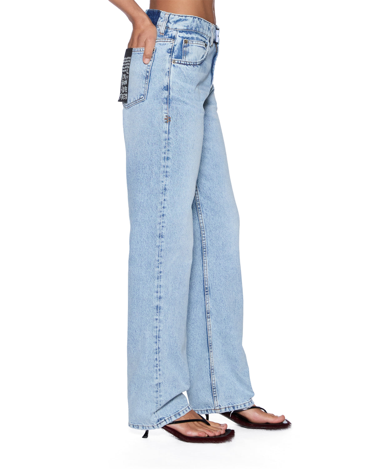 Womens Pinup Jean Flight Blue Straight Denim Jeans - Denim