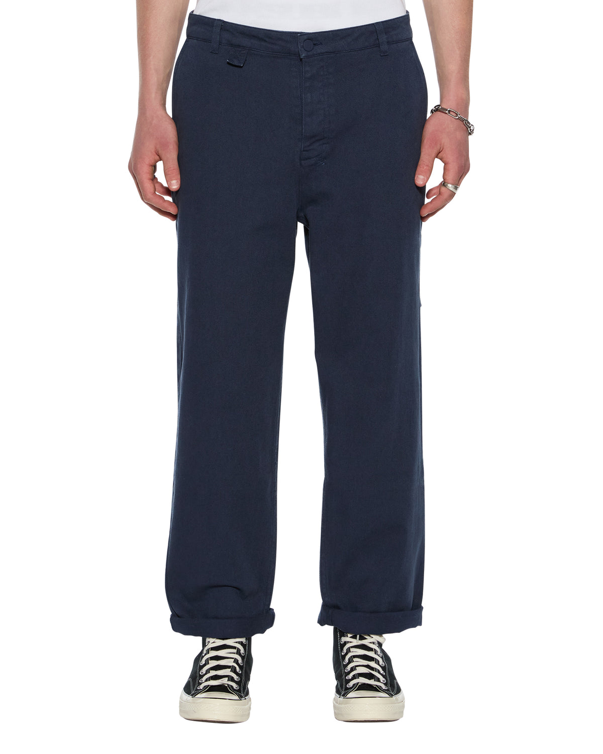 Mens Rival Chino Trouser Navy Straight Pants - Navy