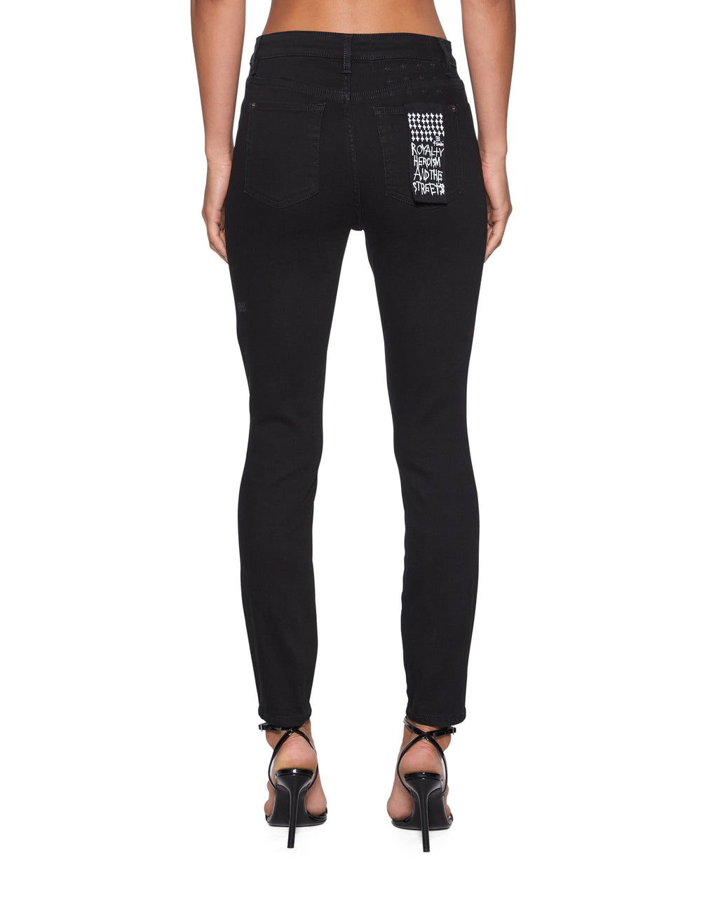 WOMENS SPRAY ON JET BLACK DENIM JEANS
