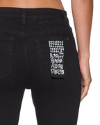 WOMENS SPRAY ON JET BLACK DENIM JEANS