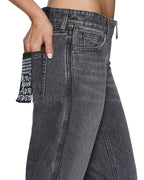Womens The Moss Jean Glitch Grey Skinny Denim Jeans - Grey