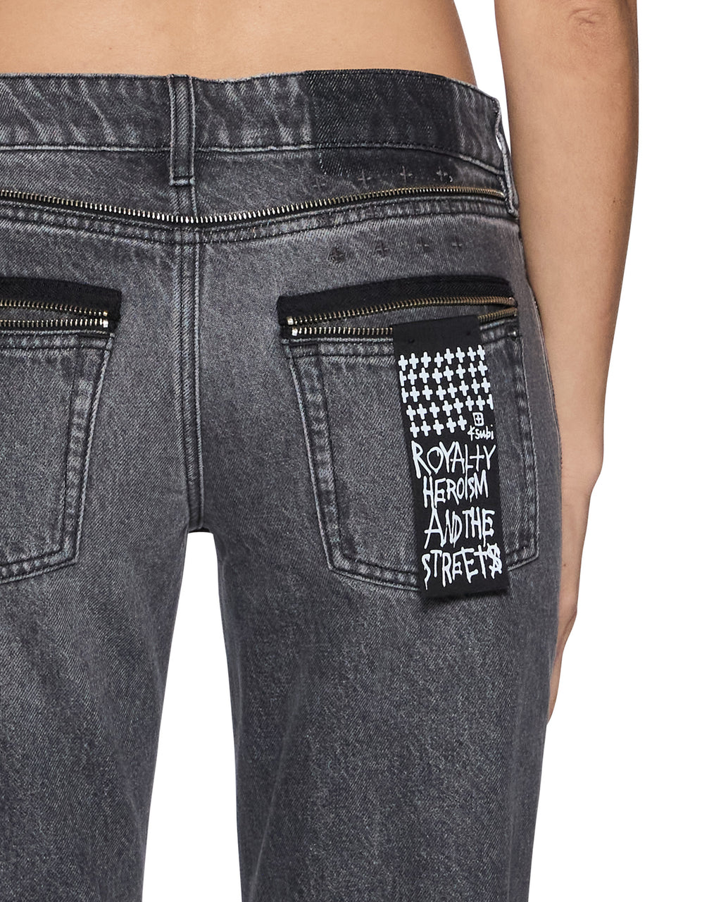 Womens The Moss Jean Glitch Grey Skinny Denim Jeans - Grey