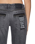 Womens The Moss Jean Glitch Grey Skinny Denim Jeans - Grey