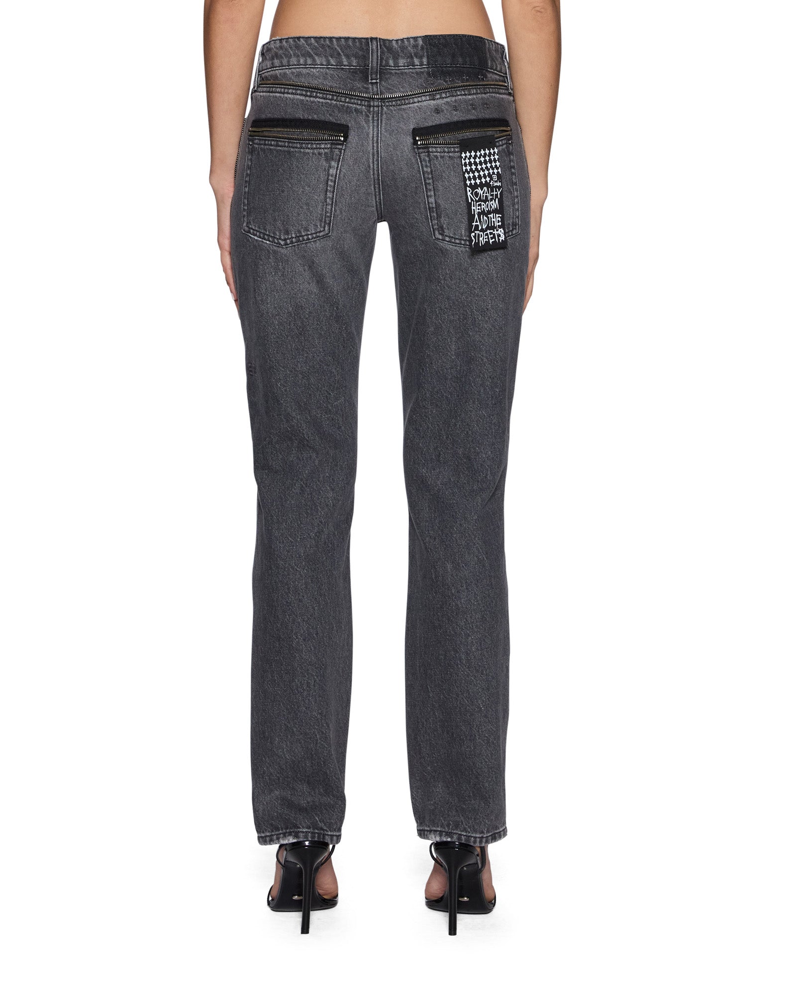 Womens The Moss Jean Glitch Grey Skinny Denim Jeans | Ksubi ++