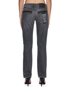 Womens The Moss Jean Glitch Grey Skinny Denim Jeans - Grey
