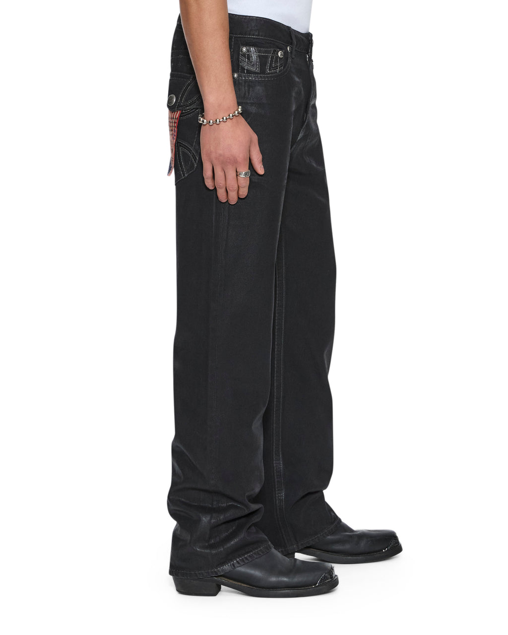 MENS KSUBI X ALICE HOLLYWOOD TORO BLACK WAX DENIM JEANS
