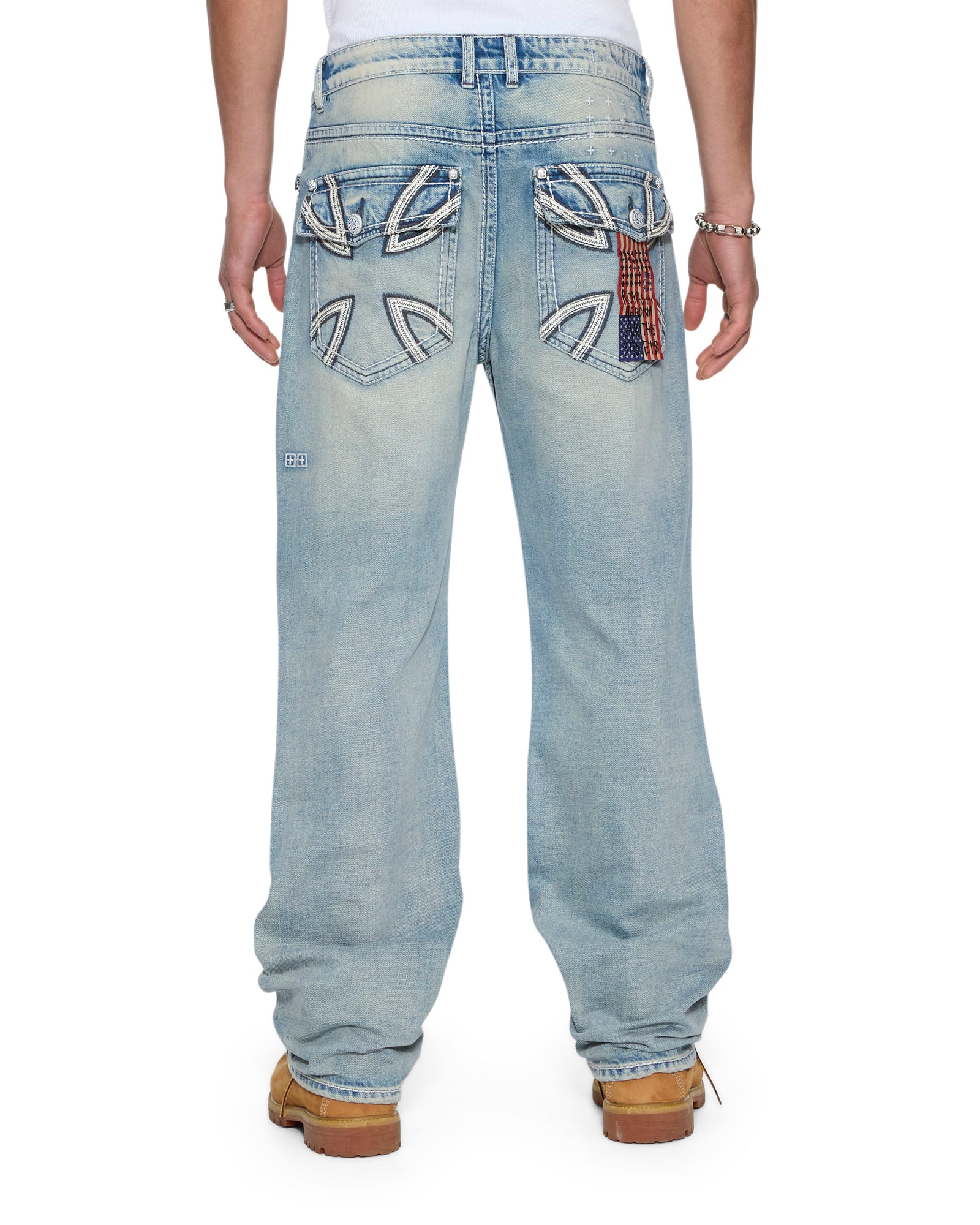 MENS KSUBI X ALICE HOLLYWOOD TORO PUNK BOOTCUT DENIM JEANS