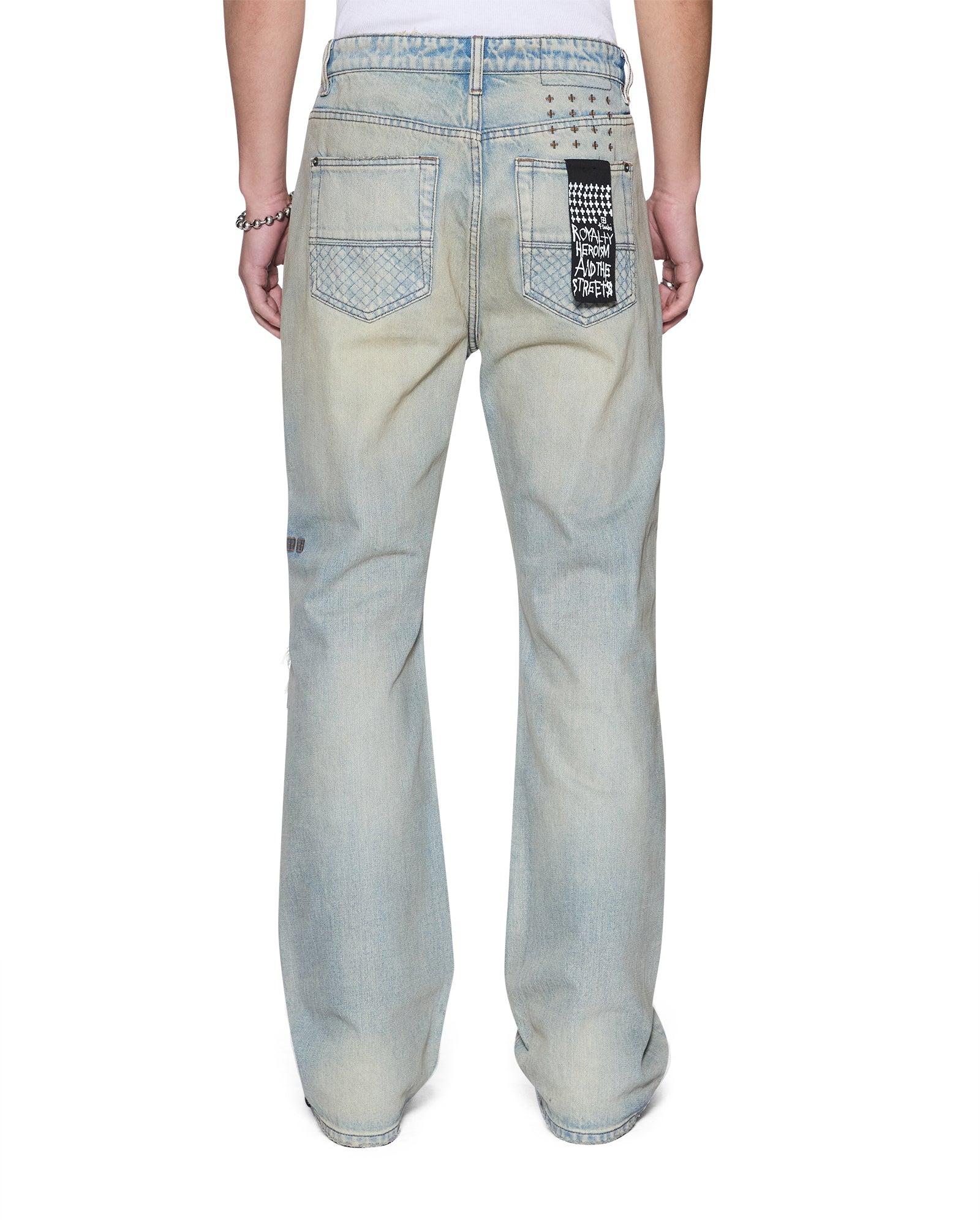 Mens Toro Seattle Blue Repair Bootcut Denim Jeans | Ksubi ++