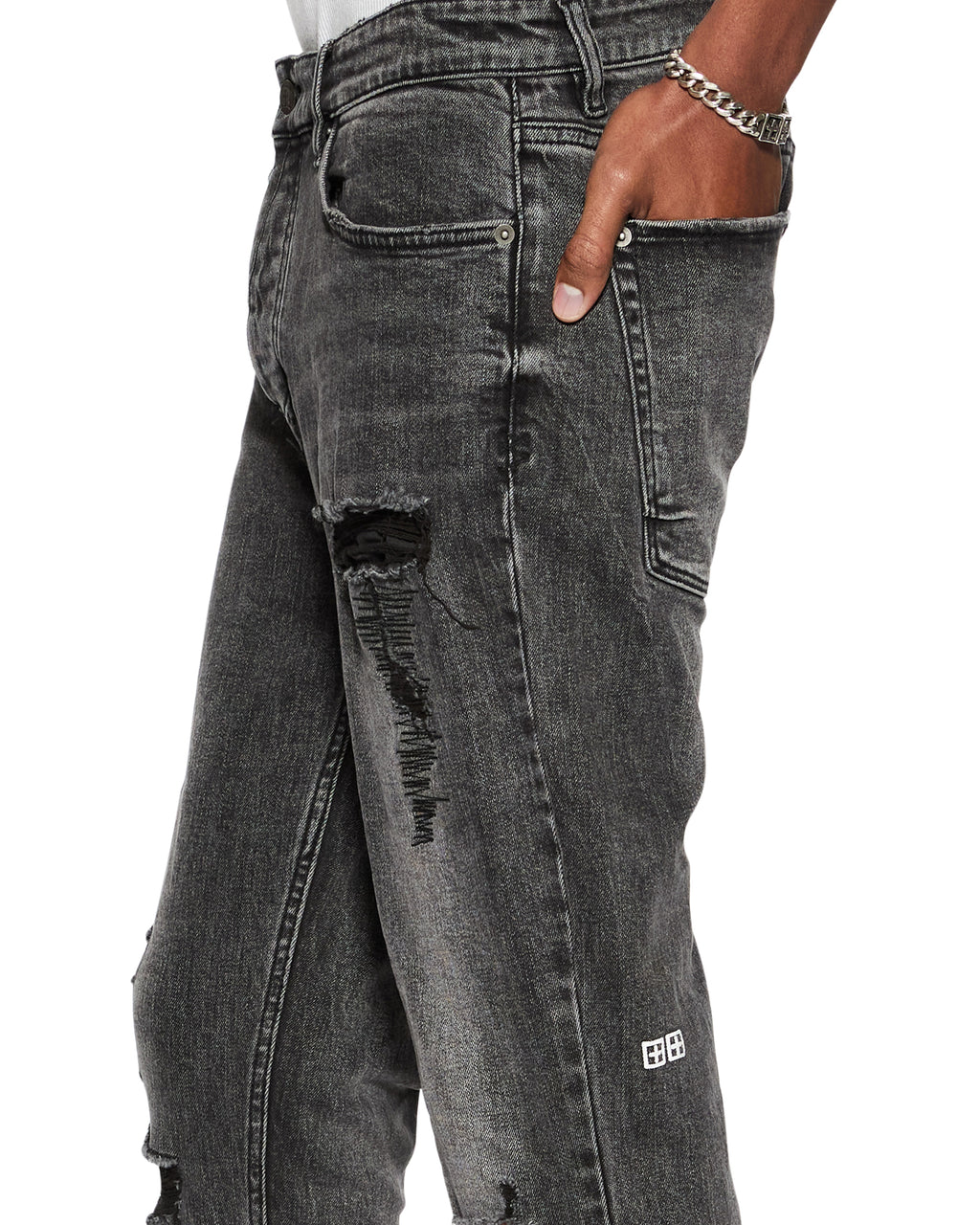 MENS VAN WINKLE ANGST TRASHED DENIM JEANS