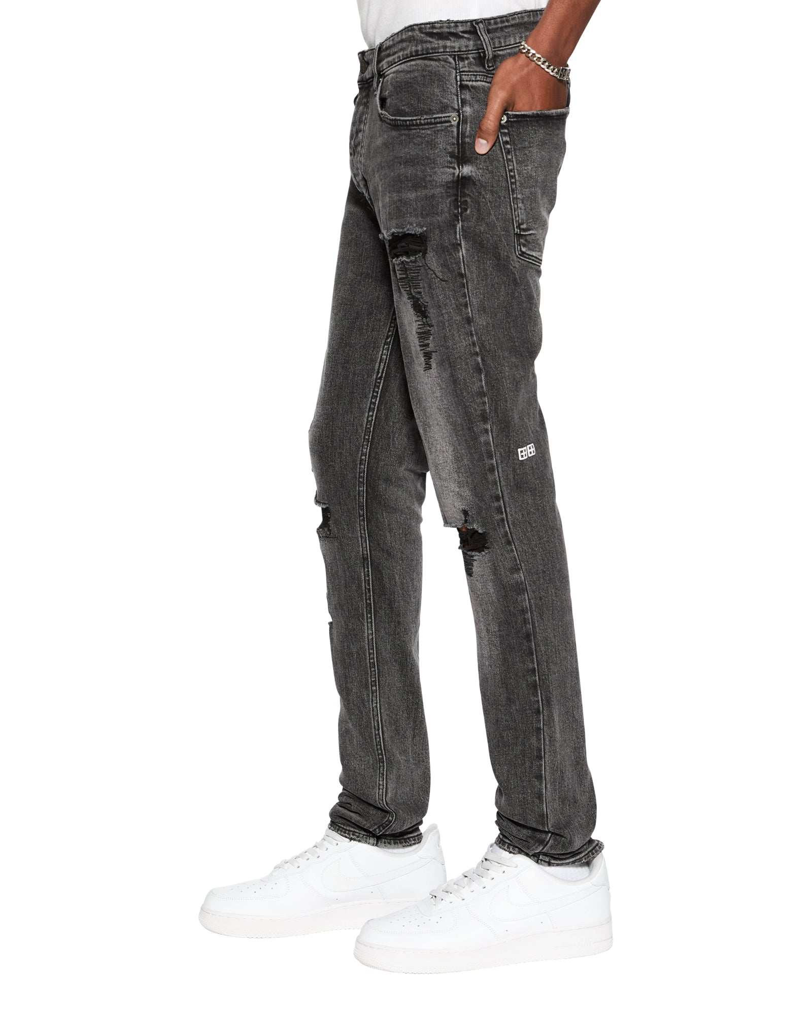 MENS VAN WINKLE ANGST TRASHED DENIM JEANS