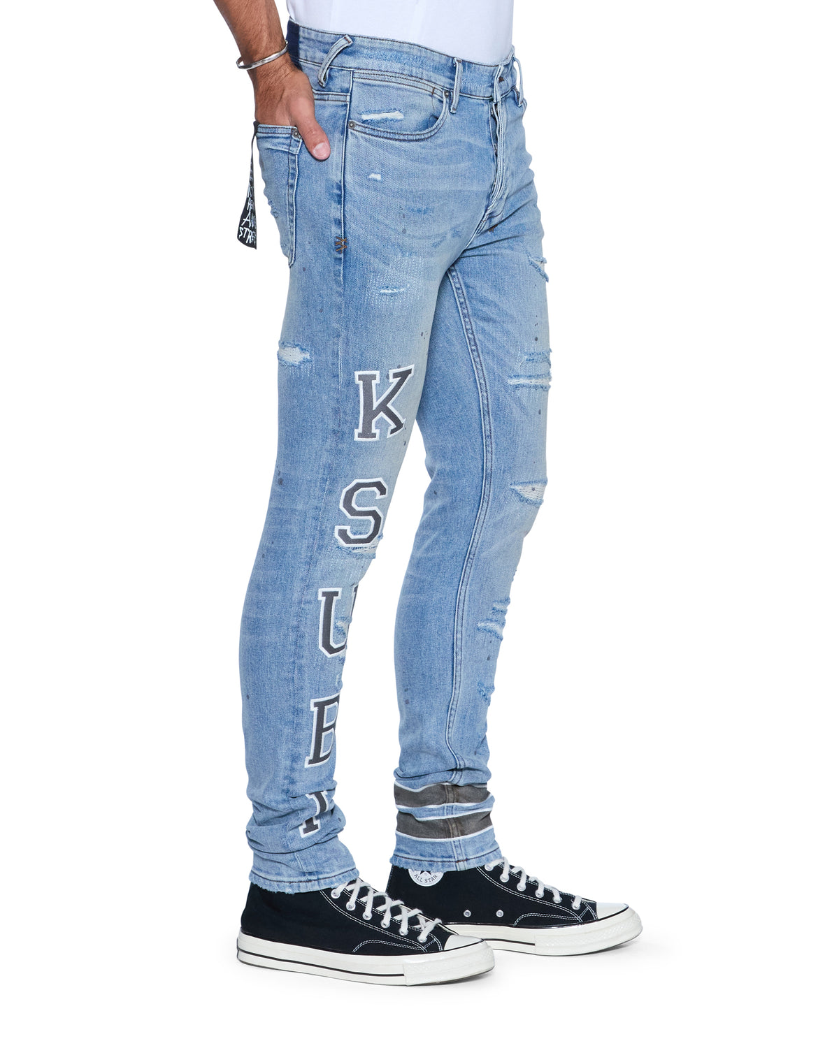 Mens Van Winkle Antike 1999 Repair Skinny Denim Jeans - Denim