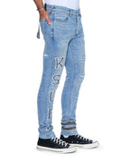 Mens Van Winkle Antike 1999 Repair Skinny Denim Jeans - Denim