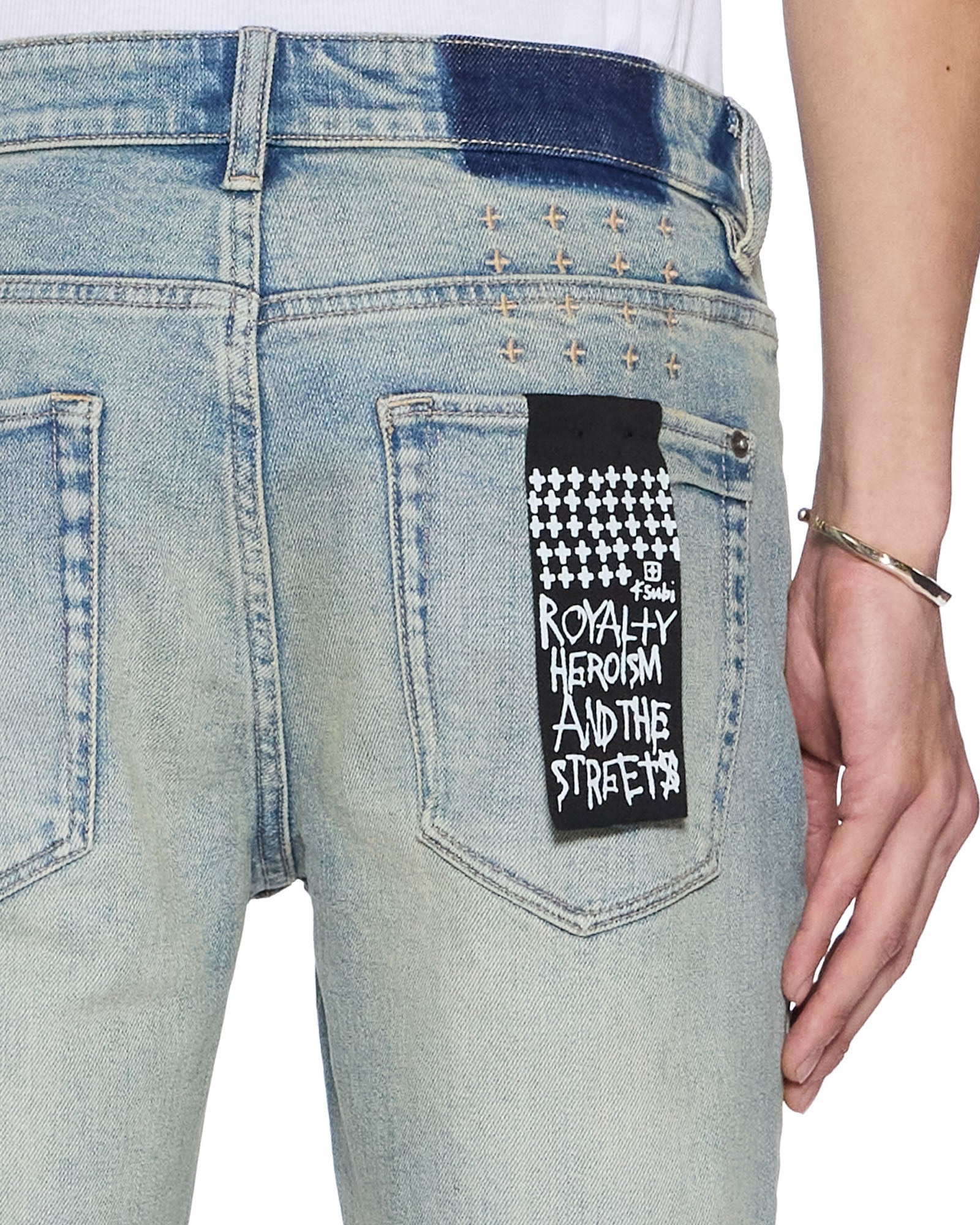 Mens Van Winkle Astral Grid Skinny Denim Jeans | Ksubi ++