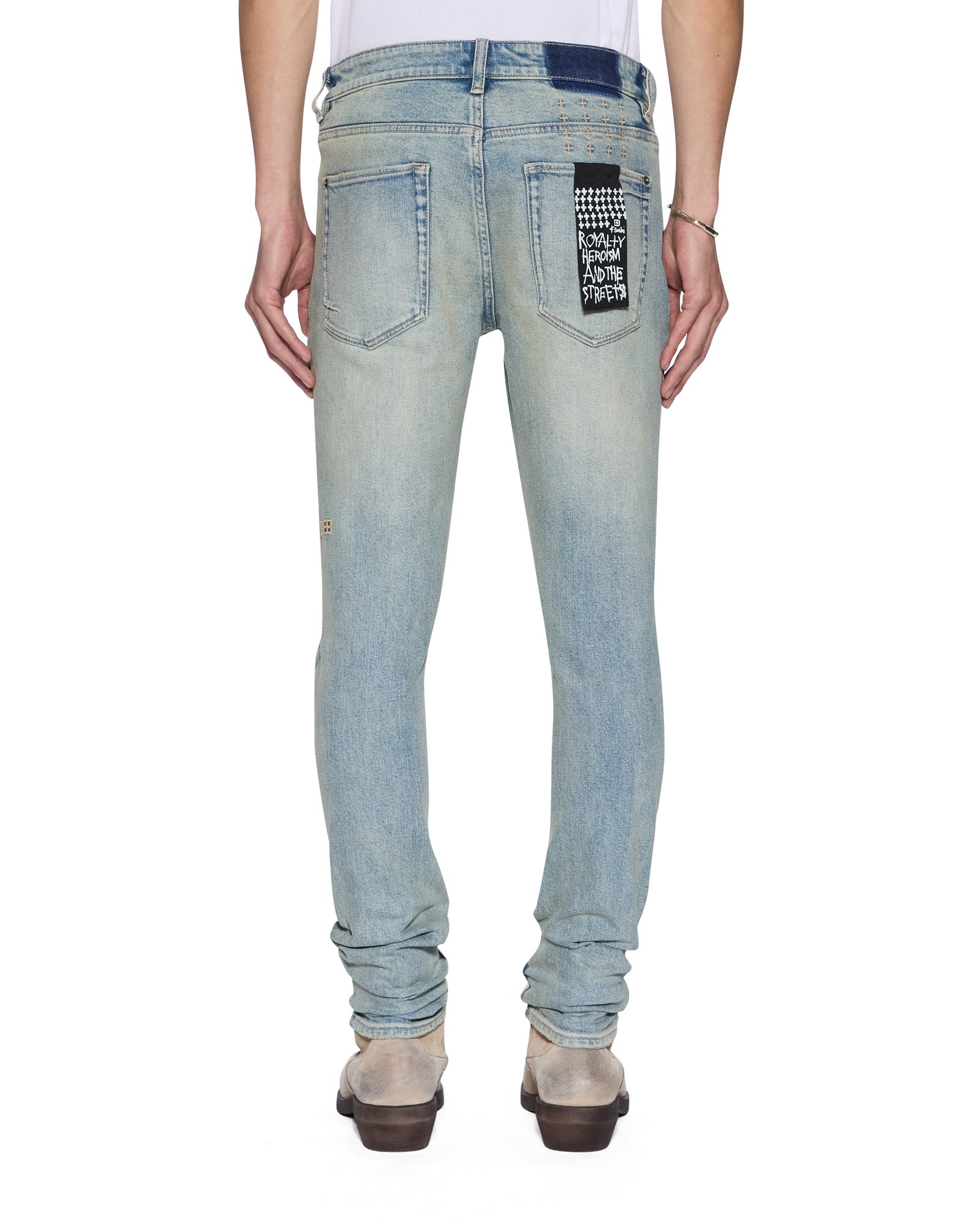 Mens Van Winkle Astral Grid Skinny Denim Jeans | Ksubi ++
