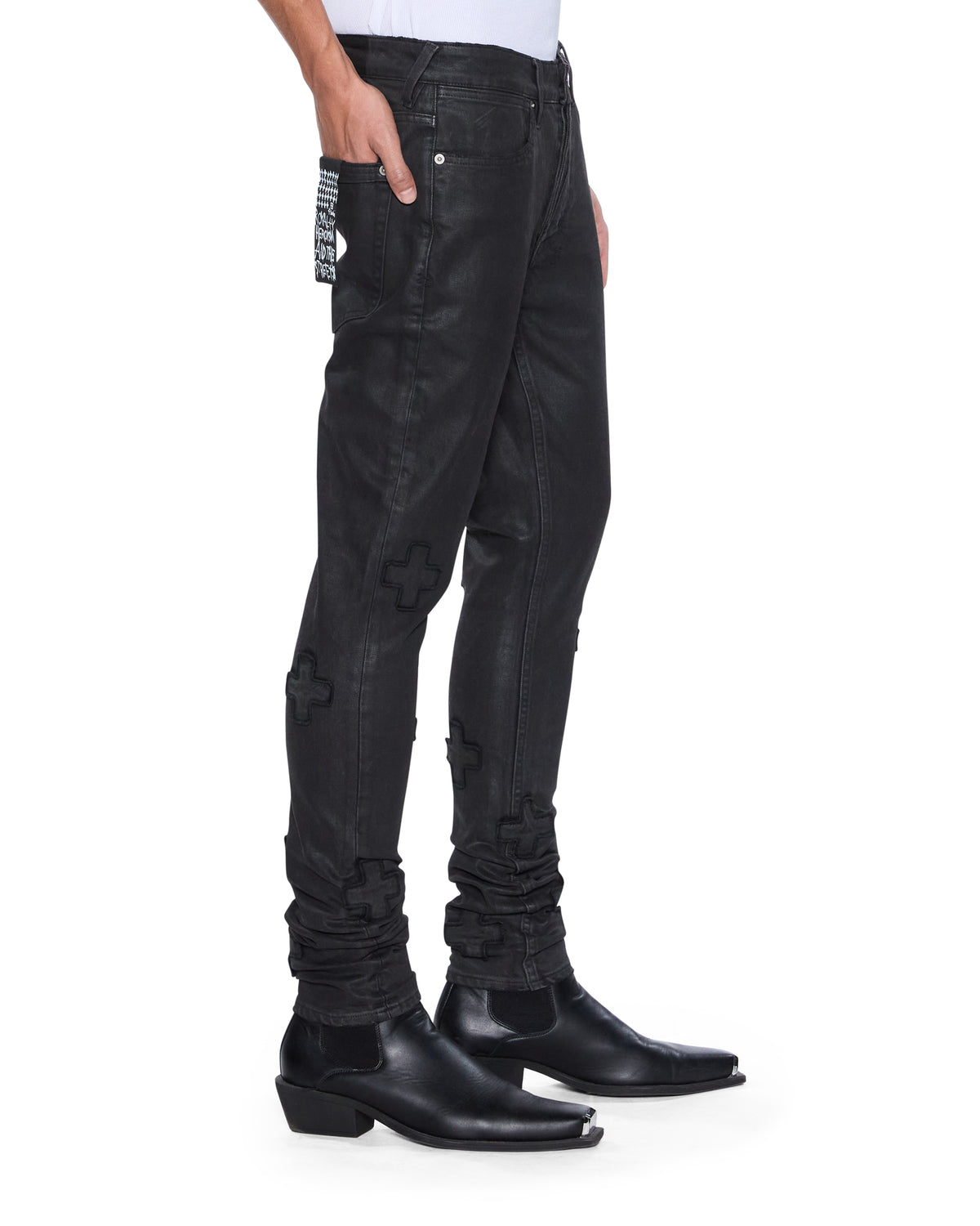 MENS VAN WINKLE BACKSTAGE BLACK KRAFTWERK DENIM JEANS