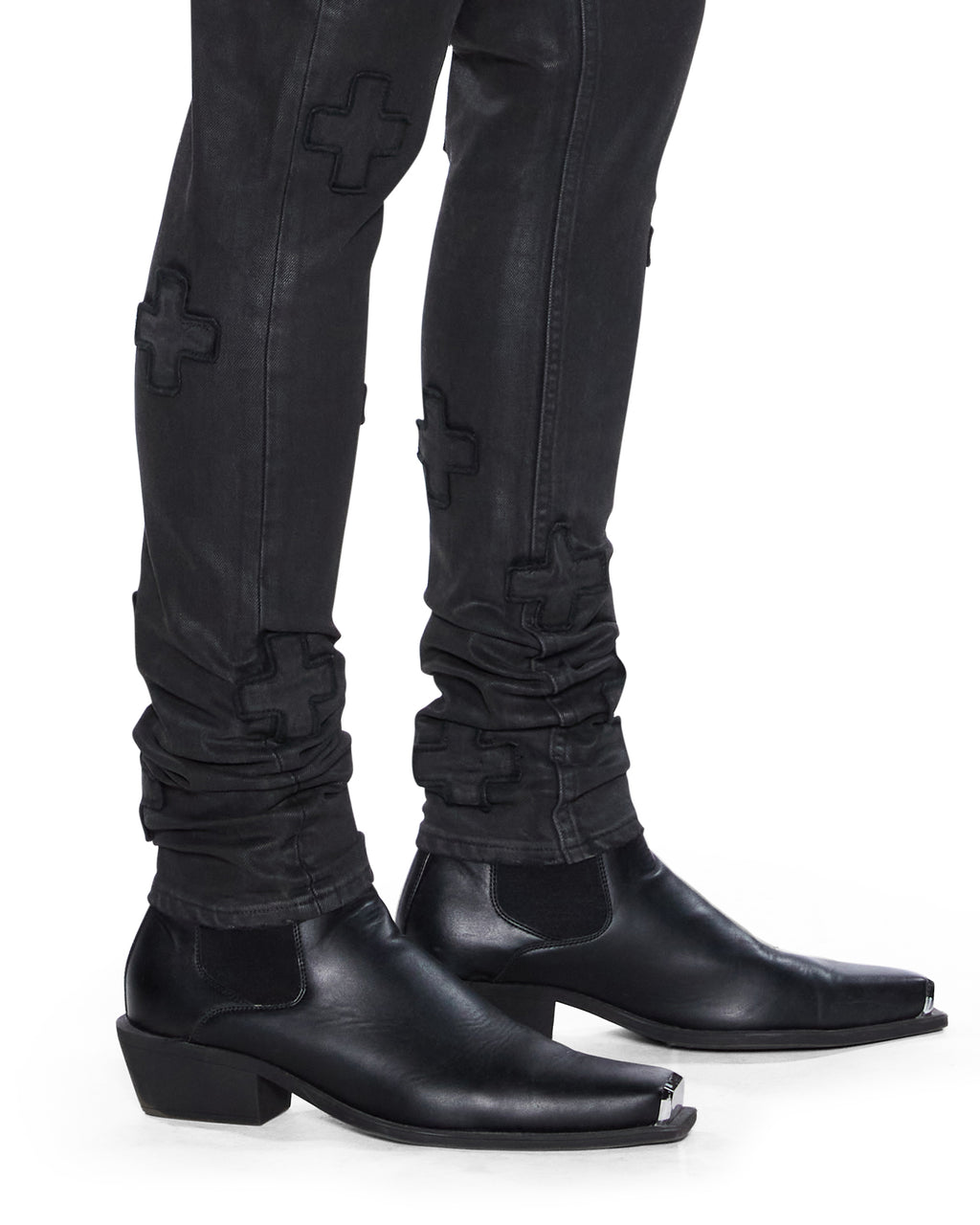 MENS VAN WINKLE BACKSTAGE BLACK KRAFTWERK DENIM JEANS