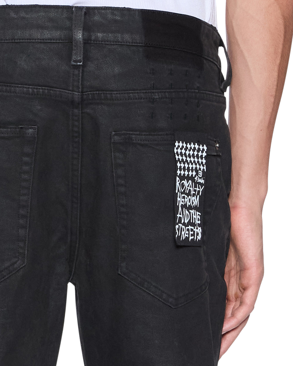 MENS VAN WINKLE BACKSTAGE BLACK KRAFTWERK DENIM JEANS