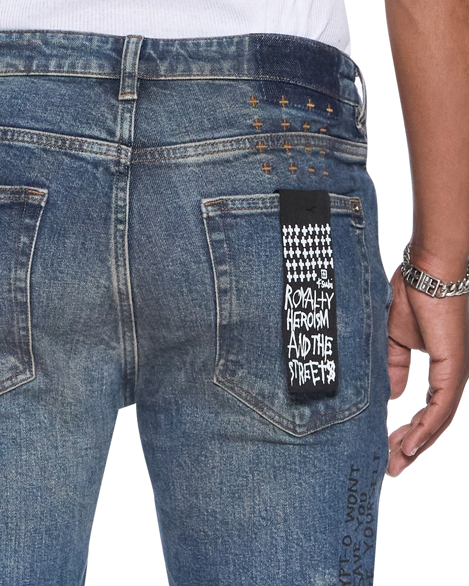 Mens Van Winkle Billy Blue Skool Skinny Denim Jeans | Ksubi ++