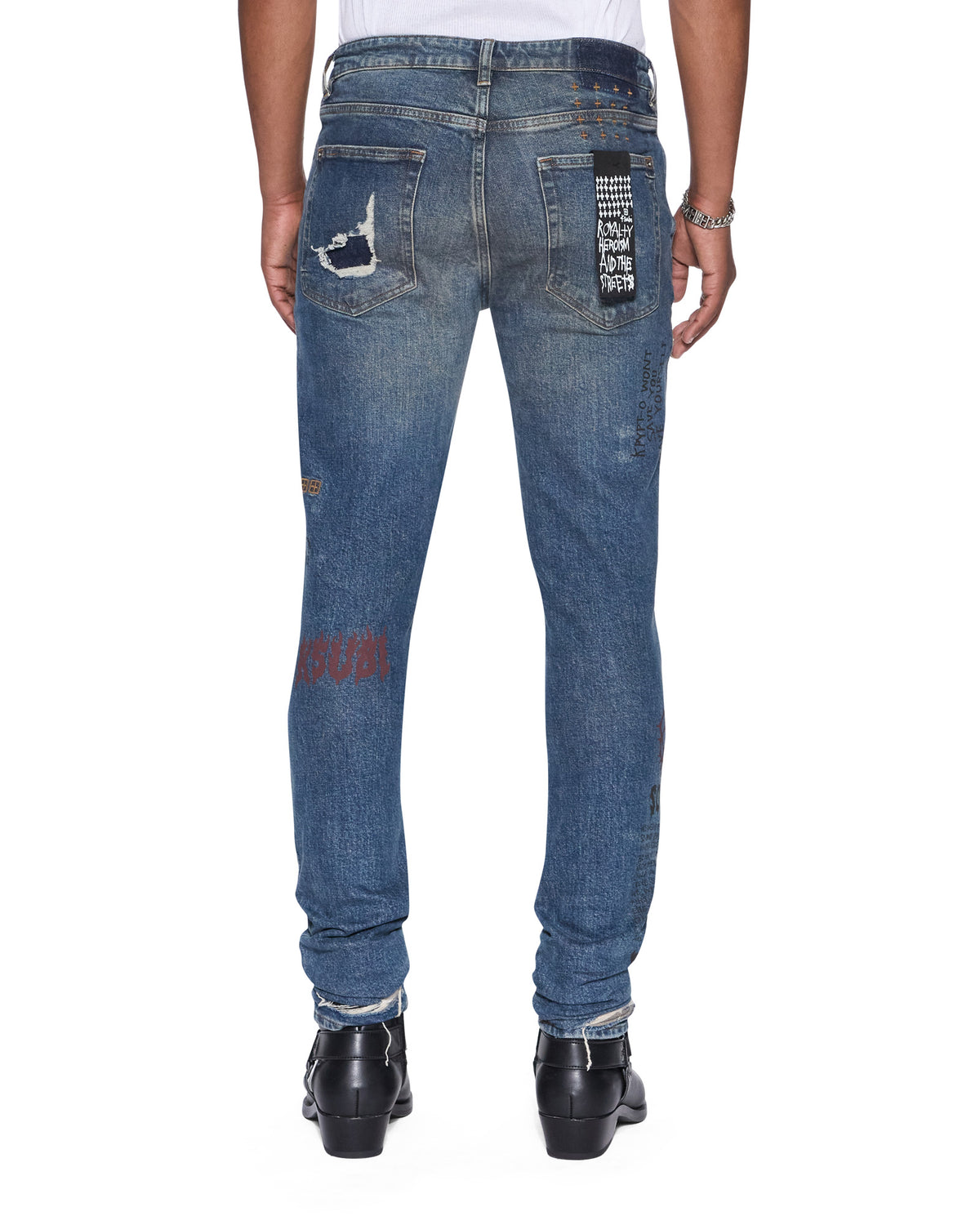 Mens Van Winkle Billy Blue Skool Skinny Denim Jeans - Denim