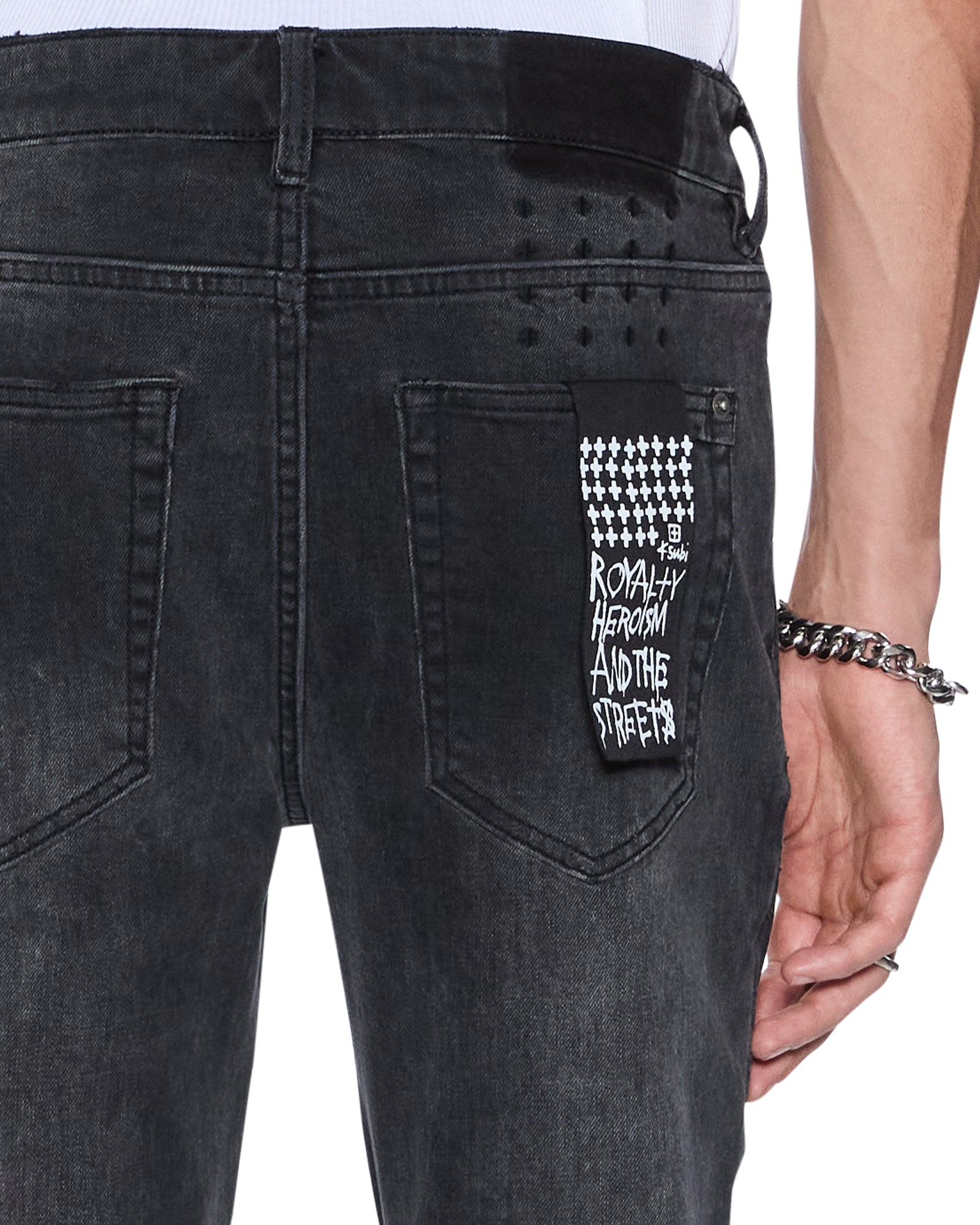 MENS  VAN WINKLE BLAKK METAL SKINNY DENIM JEANS