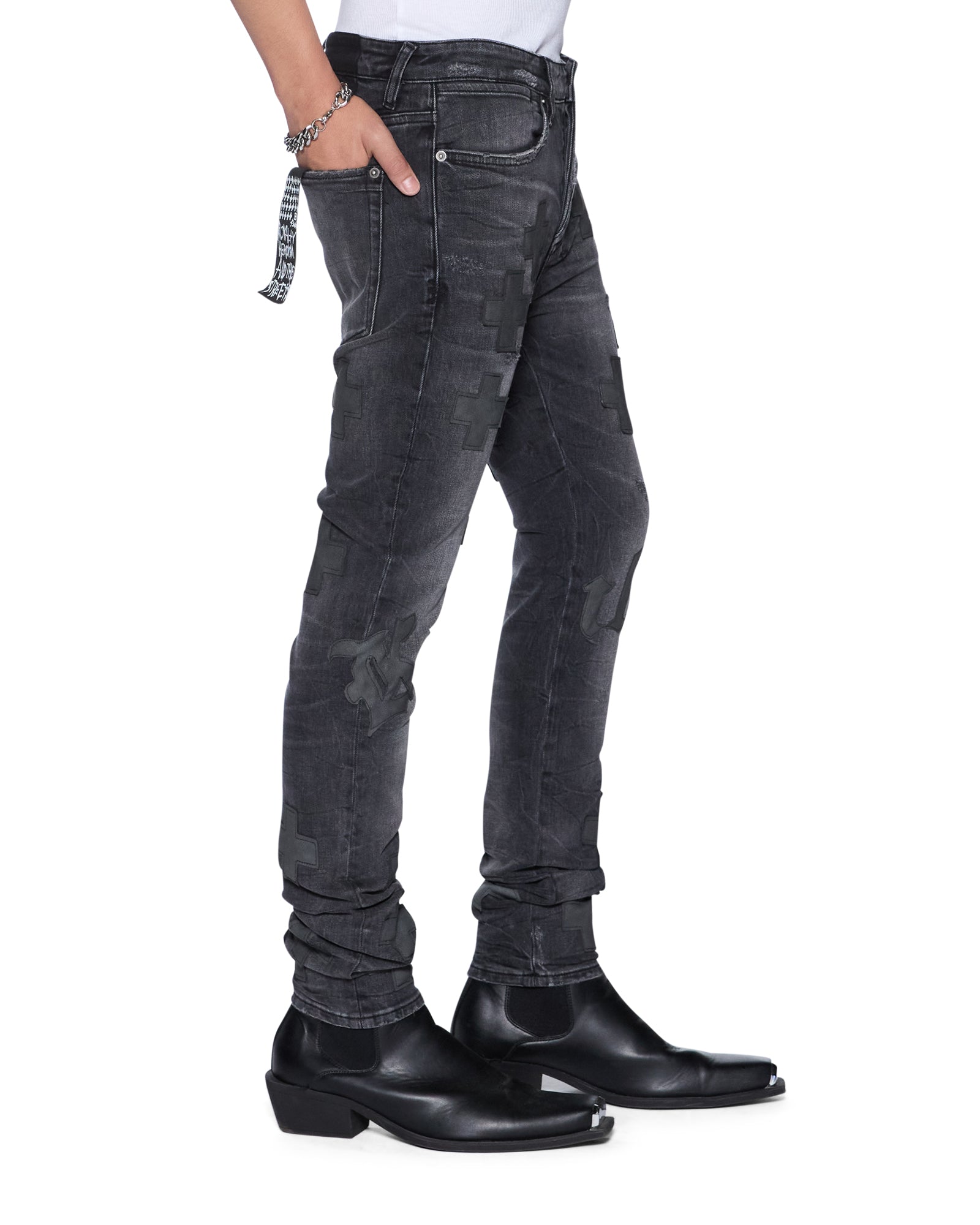 Mens Van Winkle Blakk Metal Idols Skinny Denim Jeans | Ksubi ++
