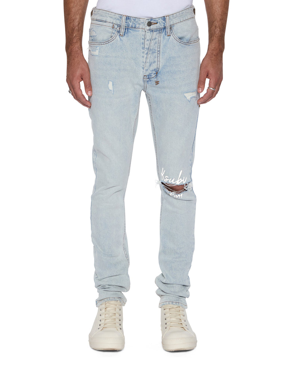 MENS VAN WINKLE FROST BLUE ARCH DENIM JEANS
