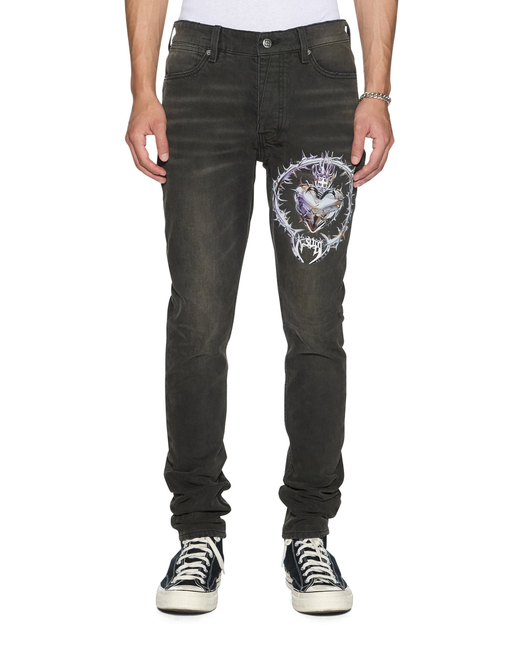 MENS VAN WINKLE GRAPHITE ANGUISH DENIM JEANS
