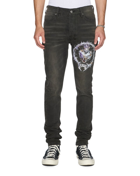 Mens Van Winkle Graphite Anguish Skinny Denim Jeans | Ksubi ++
