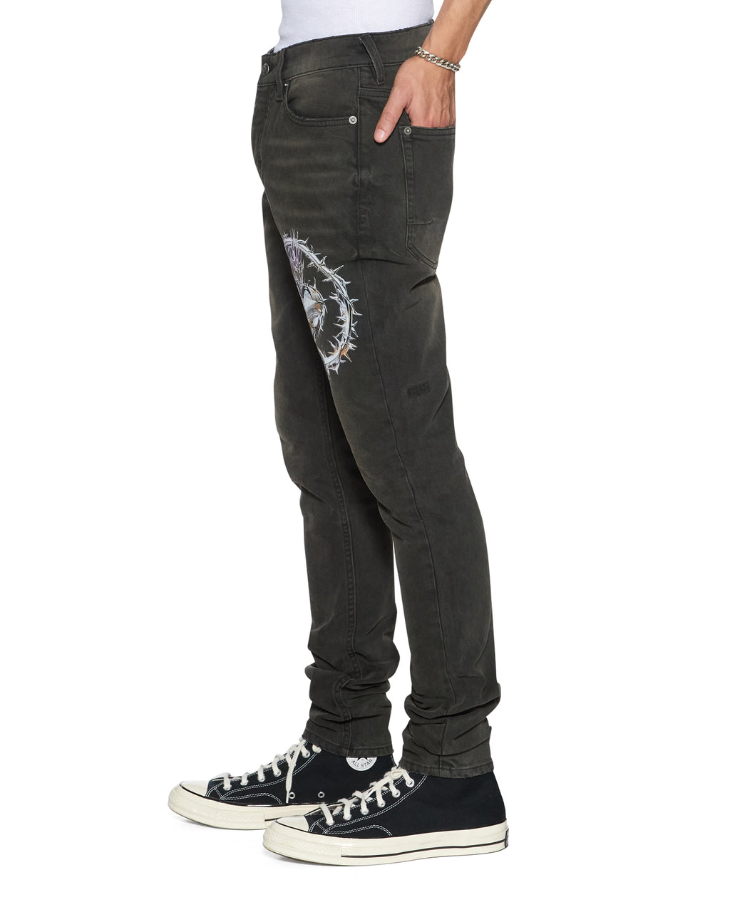 MENS VAN WINKLE GRAPHITE ANGUISH DENIM JEANS