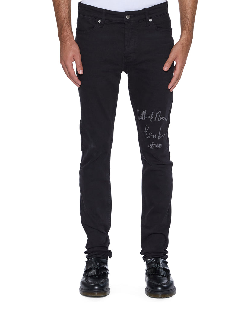 Mens Van Winkle Jasper Black Arch Skinny Denim Jeans | Ksubi ++