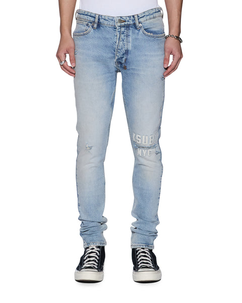 Mens Van Winkle Kasper Blue Skinny Denim Jeans | Ksubi ++
