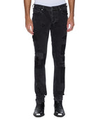 MENS VAN WINKLE LED BLACK ROCKSTAR REPAIR DENIM JEANS