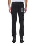 MENS VAN WINKLE LED BLACK ROCKSTAR REPAIR DENIM JEANS