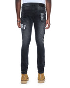 Mens Van Winkle Powder Grey Skinny Denim Jeans - Grey